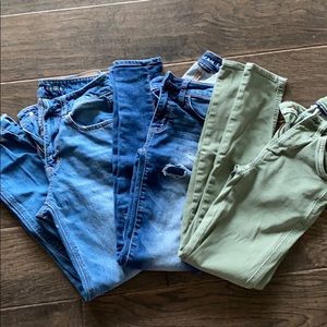 American Eagle Jeans, lot of 3. Size 00.